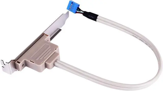 Alt view image 2 of 7 - 2 Ports USB 2.0 Motherboard Rear Panel Expansion Bracket to 9 Pin Header Cable Adapter Expander Rear Brackets for PC Case