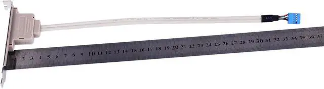 Alt view image 3 of 7 - 2 Ports USB 2.0 Motherboard Rear Panel Expansion Bracket to 9 Pin Header Cable Adapter Expander Rear Brackets for PC Case