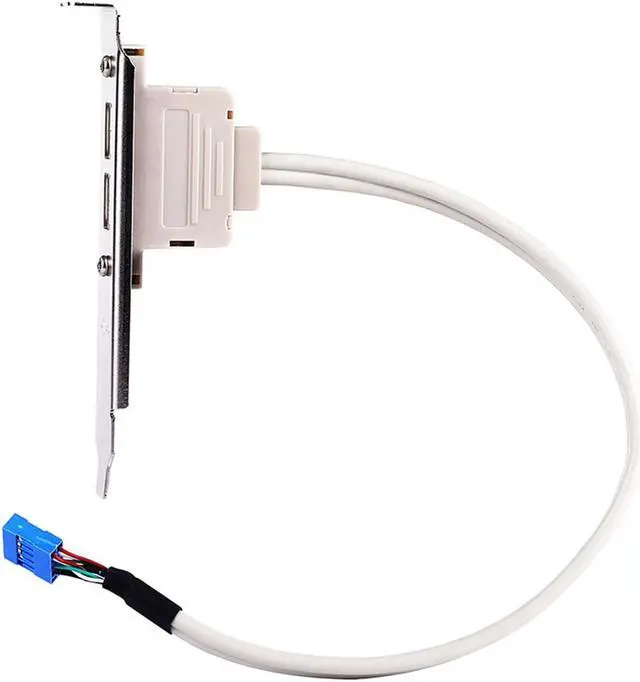 Alt view image 4 of 7 - 2 Ports USB 2.0 Motherboard Rear Panel Expansion Bracket to 9 Pin Header Cable Adapter Expander Rear Brackets for PC Case