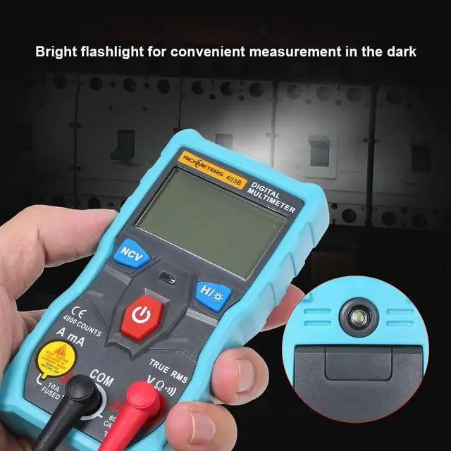 Alt view image 2 of 7 - RICHMETERS RM403B Automatic Digital Multimeter 4000 Counts True-RMS Intelligent Auto Range Measurement NCV AC/DC Voltage Current Ohm Portable Test Tool with Backlight