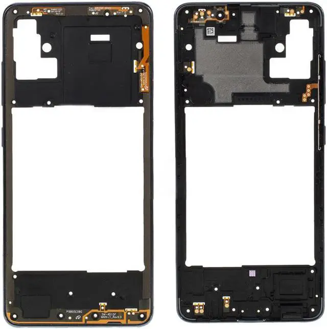 Main image of New Middle Plate Frame Repair Part (Plastic) For Samsung Galaxy A51 SM-A515 A515 (Black)