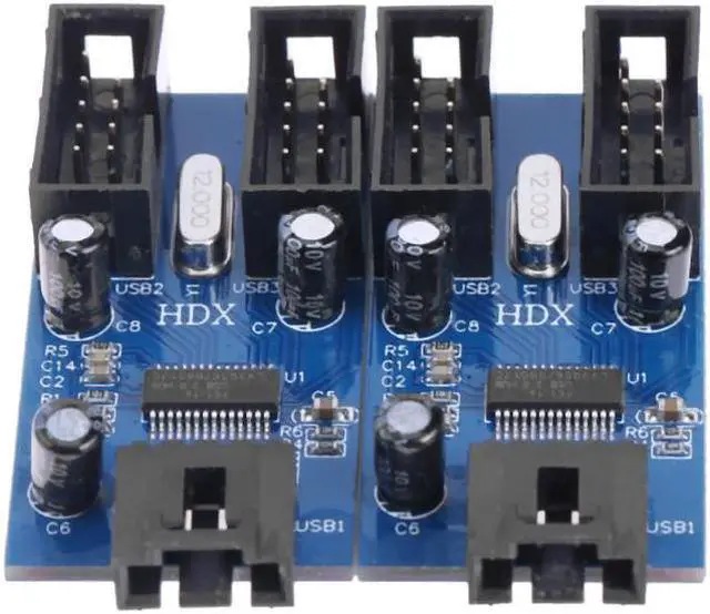Main image of 9pin USB Header Male 1 to 4 Female Extension Cable Card Desktop 9-Pin USB HUB USB 2.0 9 pin Connector Adapter Port Multilier