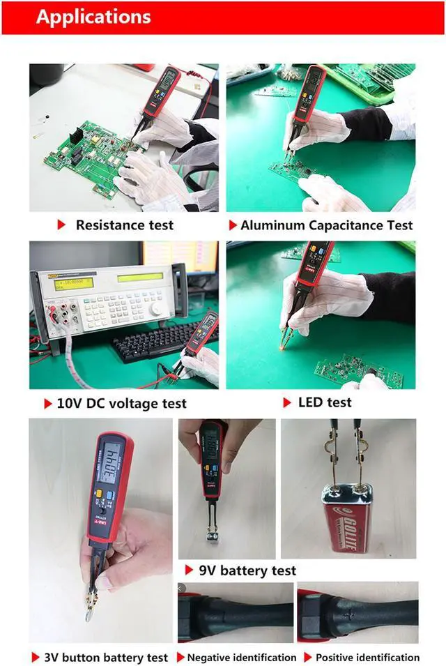 Alt view image 3 of 7 - UNI-T UT116A SMD Tester Meter Multimeter Rotable Tweezer Resistance Capacitance LED Diode Continuity Battery Tester