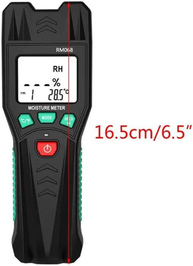 Alt view image 3 of 7 - RM068 Two Pins Digital Wood Moisture Meter Detector with LCD Display Backlight