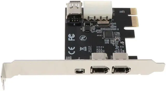 Alt view image 2 of 7 - PCI-e 1X IEEE 1394A 4 Port(3+1) Firewire Card Adapter 6-4 Pin Cable For Desktop PC K1AA