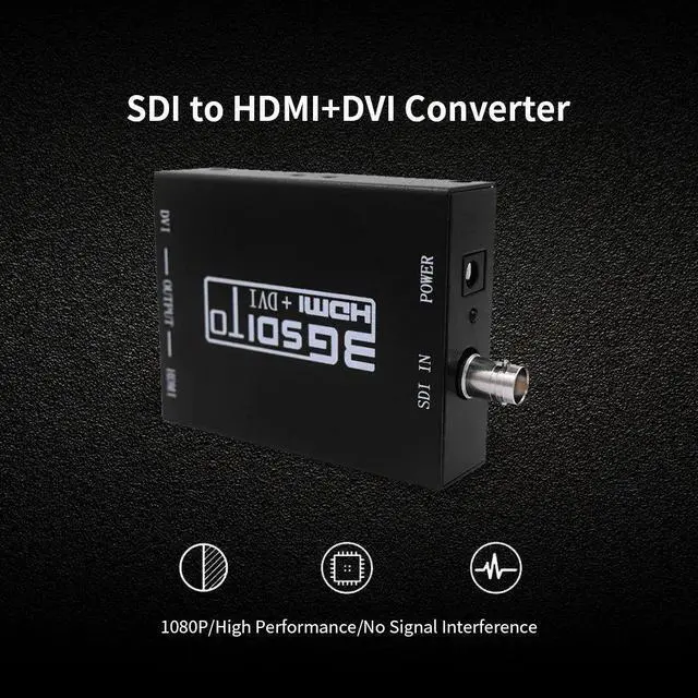 Alt view image 6 of 7 - 3G SDI to HDMI + DVI Converter 1080P HD Video SD-SDI HD-SDI 3G-SDI Signals with Power Adapter