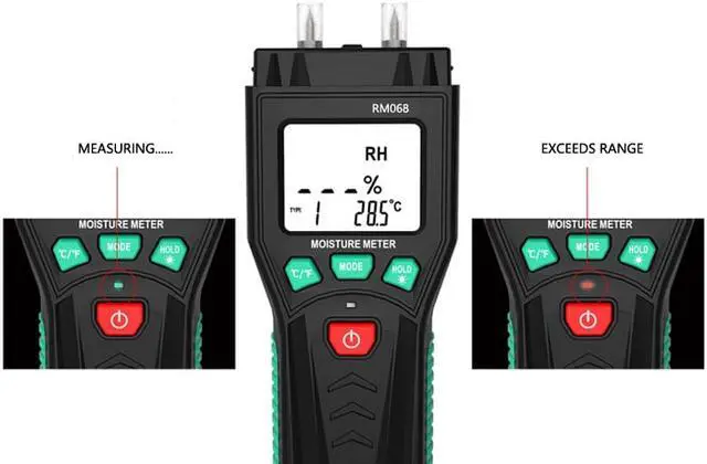 Alt view image 5 of 7 - RM068 Two Pins Digital Wood Moisture Meter Detector with LCD Display Backlight