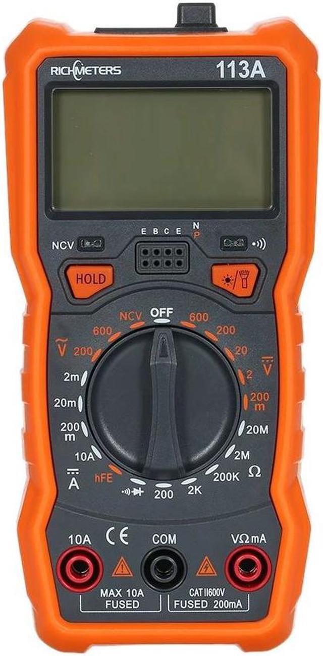 RICHMETERS RM113A NCV Digital Multimeter 2000 Counts HFE AC DC Voltage Kr 