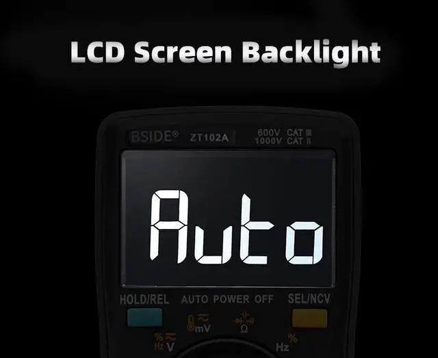 Alt view image 3 of 5 - BSIDE ZT102A EBTN LCD Digital Multimeter TRMS AC/DC Voltage Current Temp Ohm Frequency Diode Resistance Capacitance Tester