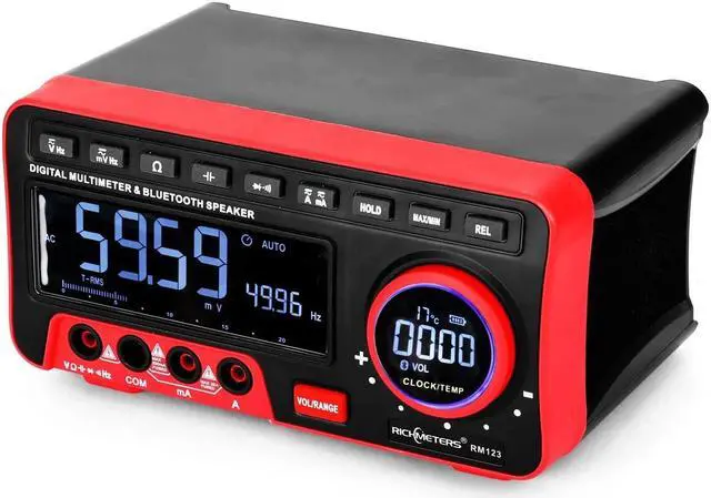 Alt view image 6 of 7 - RICHMETERS RM123 Multifunctional Digital Display Multimeter 19999 High Accuracy Counts Automatic Range BT Audio Multimeter AC/DC Voltage Current Resistance Capacitance Frequency Meter True RMS Value w
