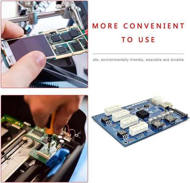 Alt view image 2 of 7 - PCI-E X1 To 4PCI-E X16 Expansion Kit 1 To 4 Port PCI Express Switch Multiplier Hub 6Pin Sata Usb Riser Card For BTC Miner