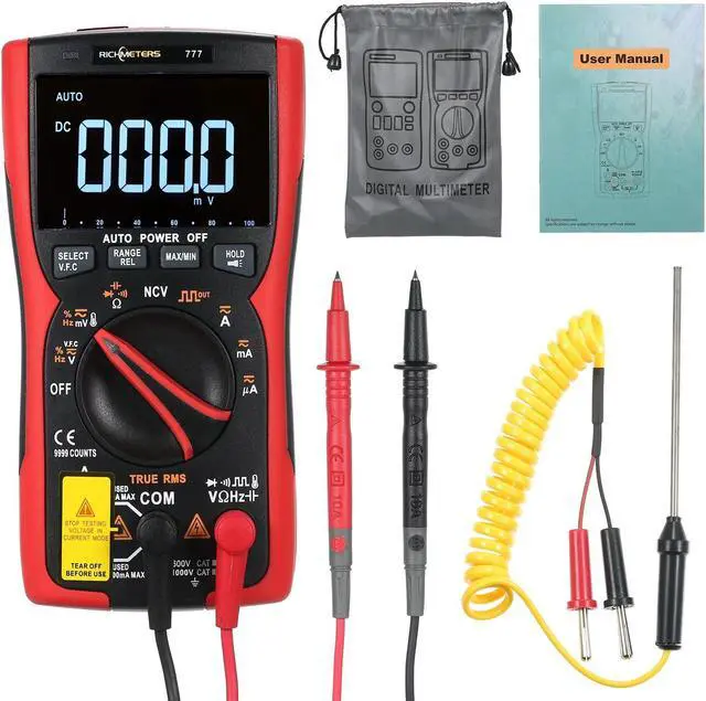 Alt view image 7 of 7 - RM777 Digital Multimeter 9999 Professional True RMS Analog Tester Multimetro Capacitor NCV AC/DC