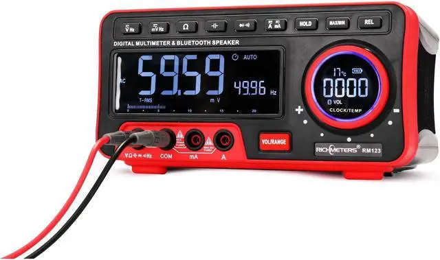 Alt view image 7 of 7 - RICHMETERS RM123 Multifunctional Digital Display Multimeter 19999 High Accuracy Counts Automatic Range BT Audio Multimeter AC/DC Voltage Current Resistance Capacitance Frequency Meter True RMS Value w