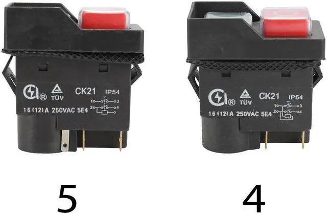 Alt view image 3 of 7 - 250-Voltage Universal CK21B/250V Safety Switch Emergency Stop S-afe Cut Off Killer Waterproof and Dustproof Switches Electromagnetic Switch for Grinding Machine - 4 Pin