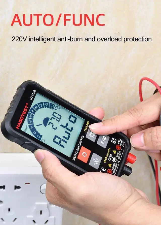 Alt view image 3 of 7 - HABOTEST HT112B High-precision Multi-meter Fully Automatic Intelligent Anti-burn Digital Display Multi-meter