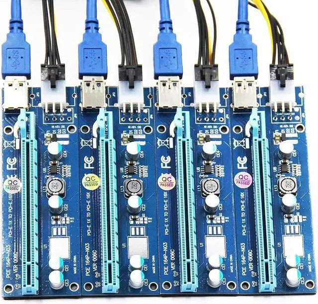 Alt view image 3 of 6 - PCI-E X1 to PCI-E X16 Adapter Card PCI-E Converter Card Expansion Card with 4 USB3.0 Ports Desktop Computer Expansion Card