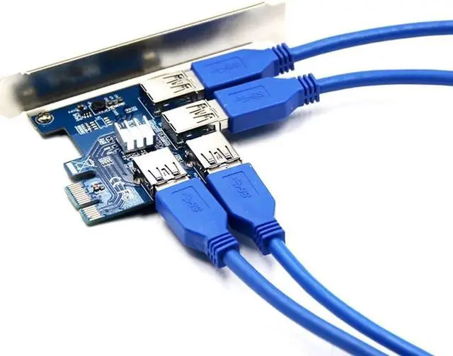 Alt view image 5 of 6 - PCI-E X1 to PCI-E X16 Adapter Card PCI-E Converter Card Expansion Card with 4 USB3.0 Ports Desktop Computer Expansion Card