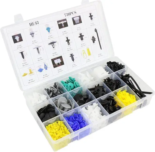Main image of 730Pcs Bumper Retainer Clips Kit Car Fastener Rivet Multi-purpose Clips Door Trim Panel Clips