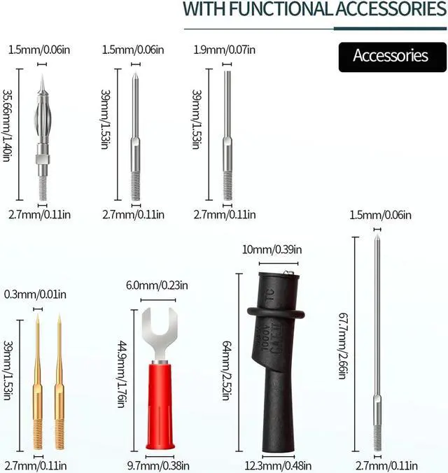 Alt view image 3 of 7 - ANENG A3008 Pen Multimeter 6000 Counts Digital Multimeter Meter Tester with LCD Display Backlight Flashlight NCV Auto-off Multiple Accessories for Voltage Current Resistance Capacitance Diode Continui