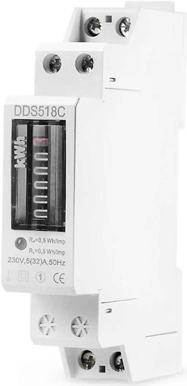 Main image of Household Rail Single Phase Digital Display Electricity Power Consumption Wattmeter Energy Meter Watt KWh 5-32A 220V AC 50Hz