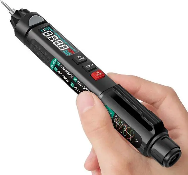 Alt view image 7 of 7 - ANENG A3008 Pen Multimeter 6000 Counts Digital Multimeter Meter Tester with LCD Display Backlight Flashlight NCV Auto-off Multiple Accessories for Voltage Current Resistance Capacitance Diode Continui