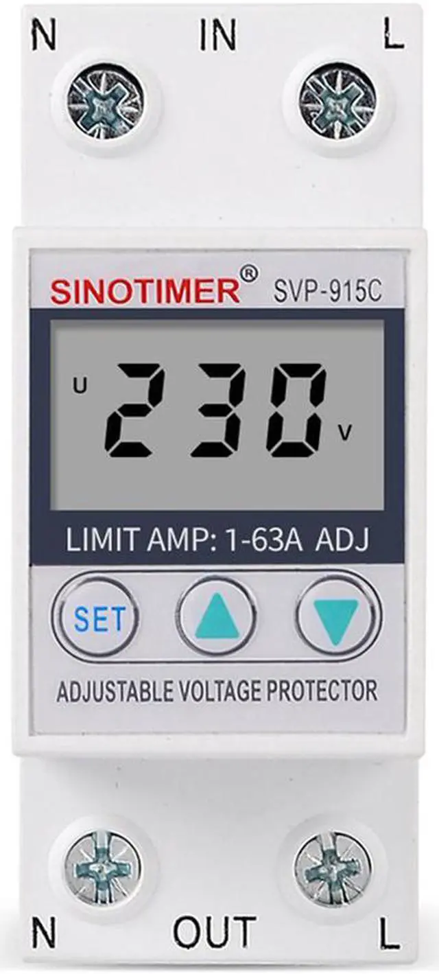 Main image of 230V 40A Single Phase Two Wire LCD Digital Display Adjustable Voltage Surge Protectors Relay With Limit Current Protection