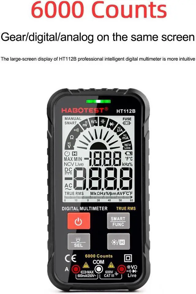 Alt view image 2 of 7 - HABOTEST HT112B High-precision Multi-meter Fully Automatic Intelligent Anti-burn Digital Display Multi-meter
