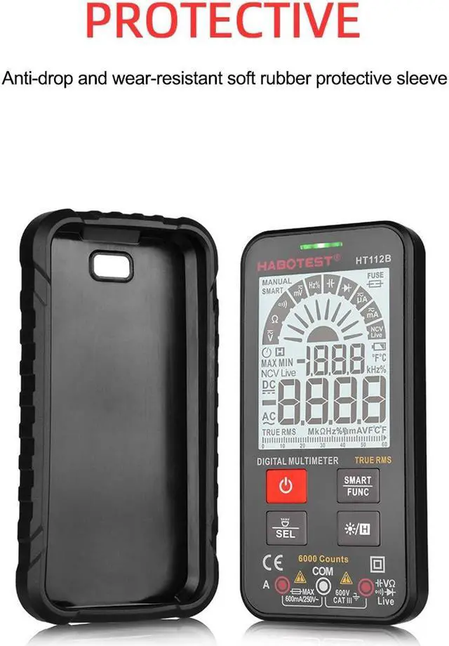 Alt view image 5 of 7 - HABOTEST HT112B High-precision Multi-meter Fully Automatic Intelligent Anti-burn Digital Display Multi-meter