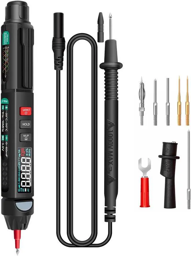 Main image of ANENG A3008 Pen Multimeter 6000 Counts Digital Multimeter Meter Tester with LCD Display Backlight Flashlight NCV Auto-off Multiple Accessories for Voltage Current Resistance Capacitance Diode Continui