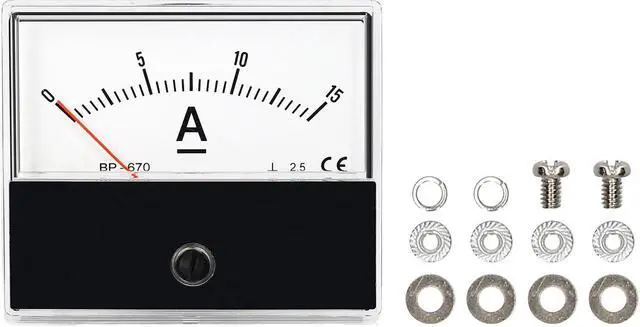 Alt view image 3 of 4 - Analog Current Panel Meter Ammeter Gauge Class 2.5 Accuracy DC 0-15A Analog Ammeter Ampere Measurement Tester Gauge Panel