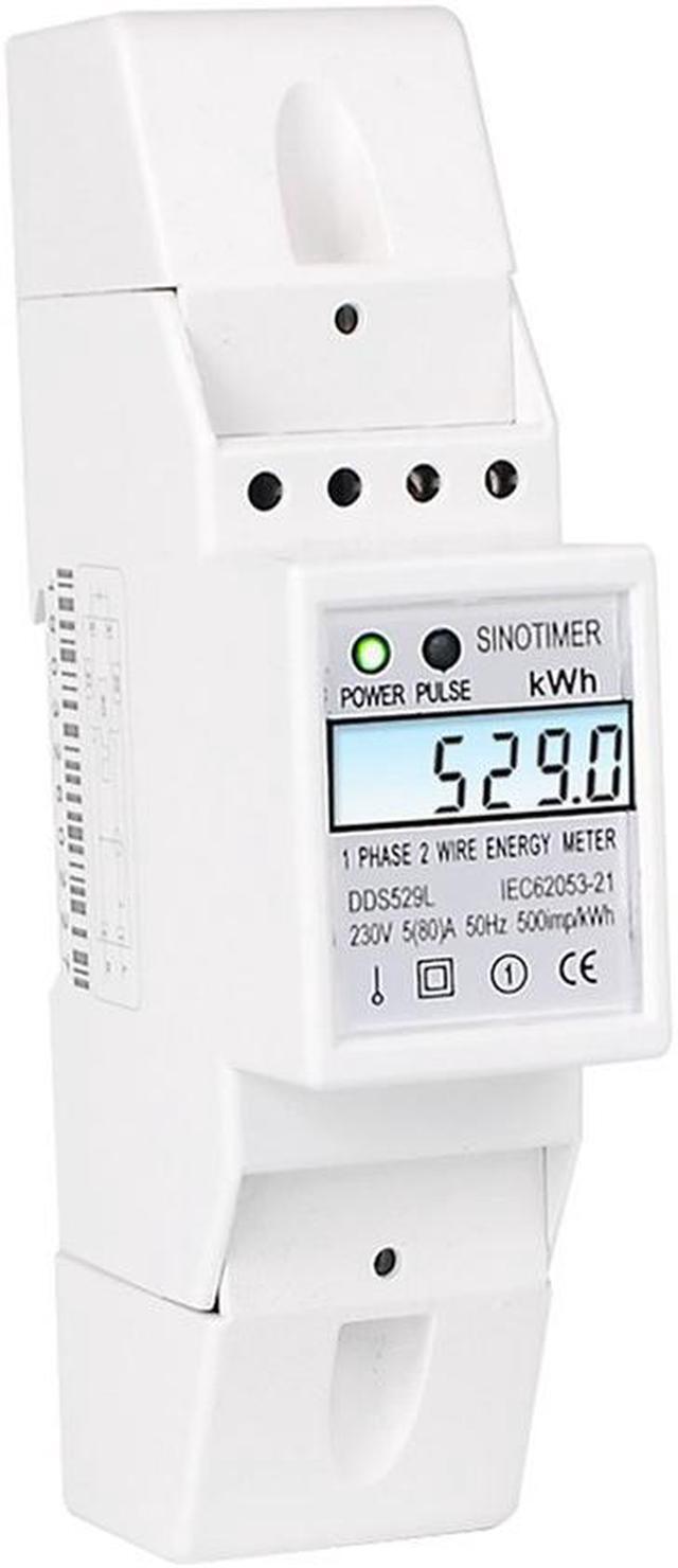 Alt view image 6 of 7 - Residential 2 Wire Single Phase Din Rail Energy Meter Electric KWH Meter With Backlight AC 230V 5-80A For Saving Power Energy