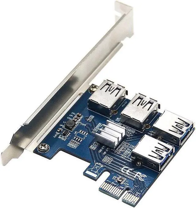Alt view image 4 of 6 - PCI-E X1 to PCI-E X16 Adapter Card PCI-E Converter Card Expansion Card with 4 USB3.0 Ports Desktop Computer Expansion Card