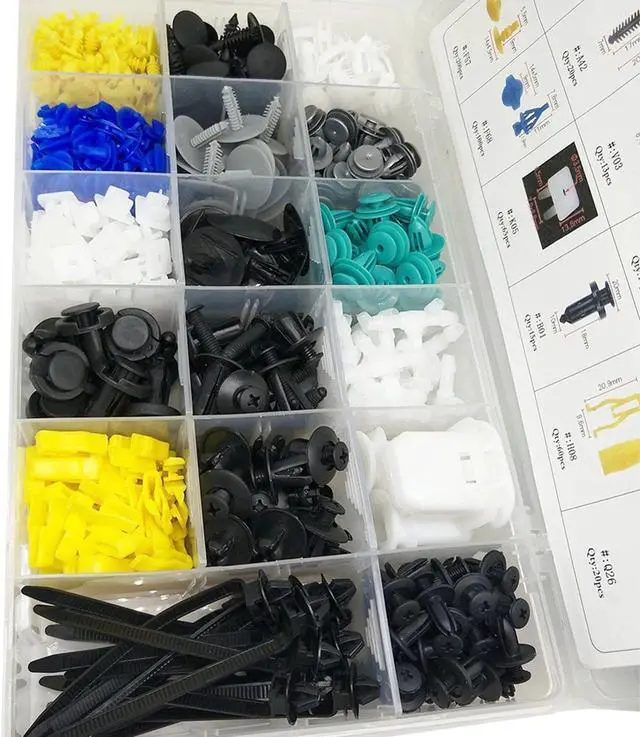 Alt view image 7 of 7 - 730Pcs Bumper Retainer Clips Kit Car Fastener Rivet Multi-purpose Clips Door Trim Panel Clips