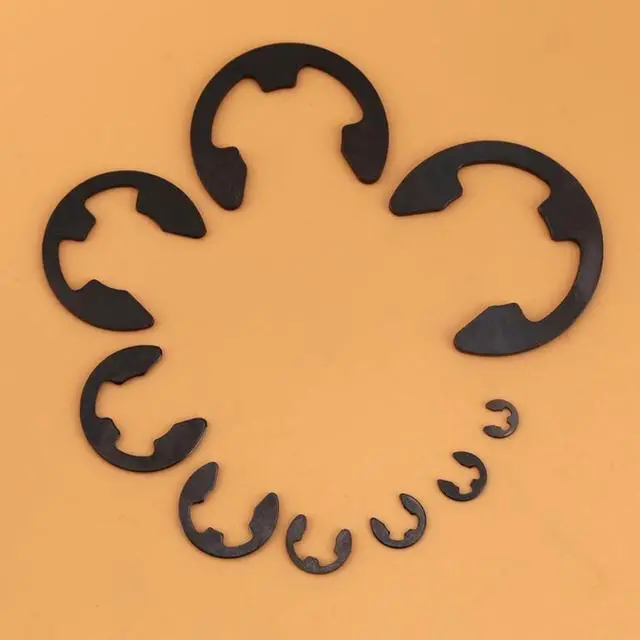 Alt view image 3 of 7 - 300pcs A3 steel E-Clip E-ring Shaft Retaining Rings Assortment 3mm-22mm with Box Black fastener