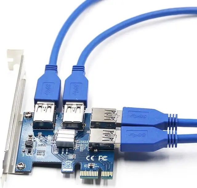 Alt view image 6 of 6 - PCI-E X1 to PCI-E X16 Adapter Card PCI-E Converter Card Expansion Card with 4 USB3.0 Ports Desktop Computer Expansion Card