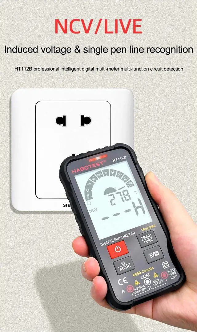Alt view image 7 of 7 - HABOTEST HT112B High-precision Multi-meter Fully Automatic Intelligent Anti-burn Digital Display Multi-meter
