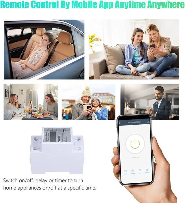 Alt view image 6 of 6 - Wifi Smart Home Energy Monitor Real Time Electricity Meter Easy Installation Remote APP Control