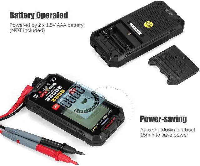 Alt view image 4 of 4 - HABOTEST HT125B Smart Digital Multimeter 4000 Counts True RMS Auto Ranging Voltage Meter 600V AC DC Voltmeter Electric Test Pen Capacitance Diode Testing