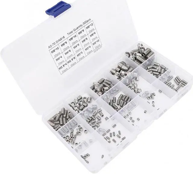 Alt view image 2 of 6 - 300Pcs Set Screw Hex Socket Stainless Steel 304 Fasteners for Electronics Industry Fasteners