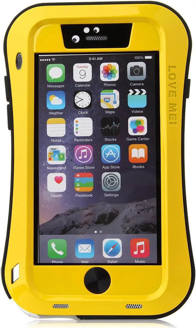 Main image of Original Curve Shape Love Mei Waterproof Metal Aluminum Case For 5.5'' iPhone 6 Plus Yellow