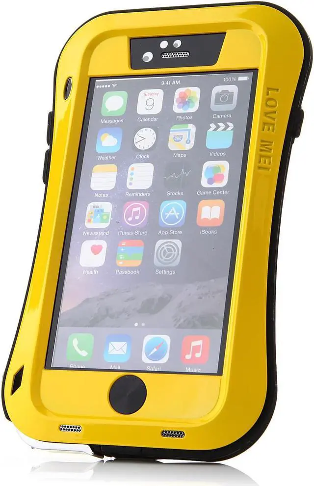 Alt view image 2 of 5 - Original Curve Shape Love Mei Waterproof Metal Aluminum Case For 5.5'' iPhone 6 Plus Yellow
