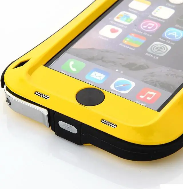 Alt view image 3 of 5 - Original Curve Shape Love Mei Waterproof Metal Aluminum Case For 5.5'' iPhone 6 Plus Yellow