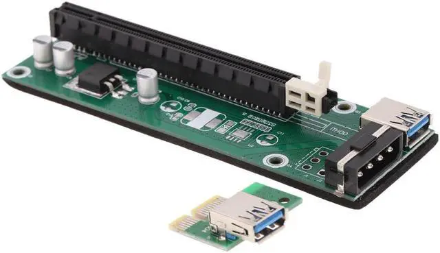 Alt view image 5 of 6 - USB 3.0 PCI-E PCI Express 1x to 16x Extender Riser Board Card Adapter with SATA Power Cable & USB Cable