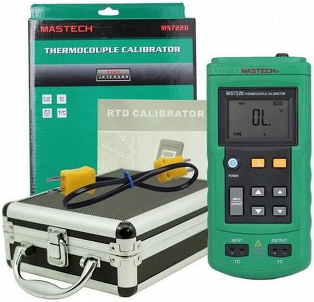 Alt view image 5 of 5 - MASTECH MS7220 Thermocouple Calibrator Simulate TC / mV Output - Black + Green