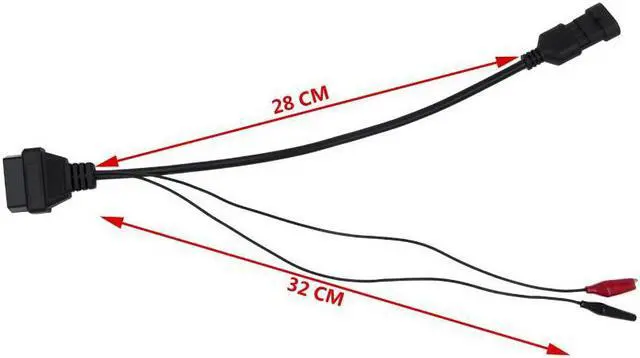 Alt view image 4 of 4 - For Fiat 3PIN OBD1 to OBD2 for FIAT 3PIN to 16PIN Diagnostic Tool Cable for Fiat 3PIN to OBD/OBD2 Car Extension Cable