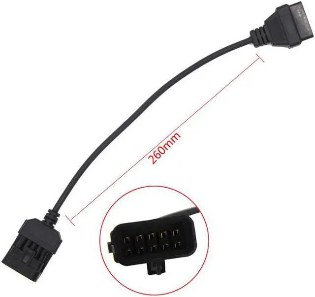 Alt view image 2 of 4 - 10 Pin To 16 Pin OBD2 OBDII Car Extension cable for Opel  TCS CDP Works on OPCOM 10PIN to 16Pin Adapter Connector Cable