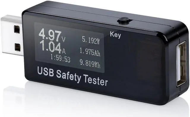 Main image of USB Digital Tester Current Voltage Monitor DC 5.1A 30V Amp Voltage Meter Test Speed of Chargers Cables Capacity of Power Banks Black