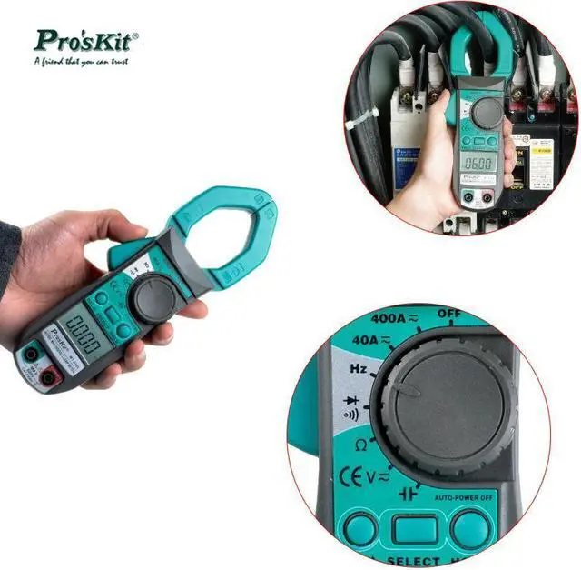 Alt view image 4 of 5 - Pro'skit MT-3109 3 3/4 Digital Multimeter Clamp Meter DC AC Voltage Current Capacity Resistance Tester