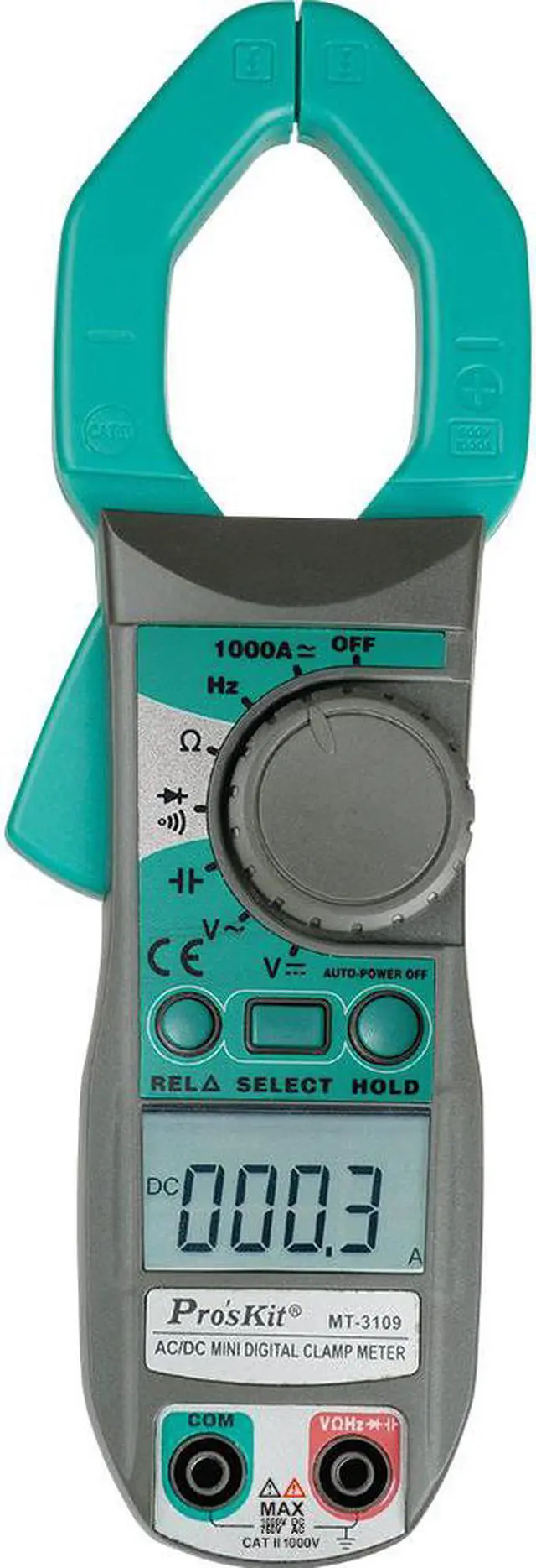 Main image of Pro'skit MT-3109 3 3/4 Digital Multimeter Clamp Meter DC AC Voltage Current Capacity Resistance Tester