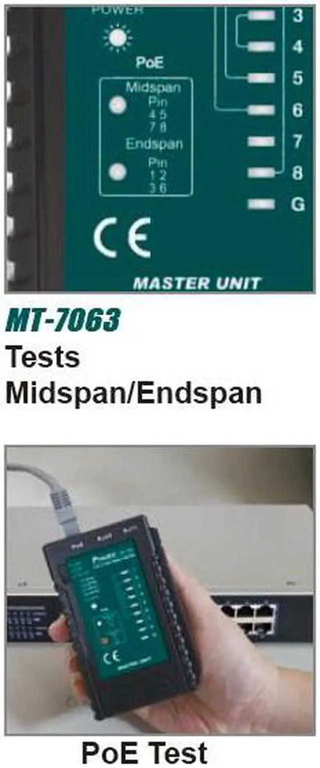 Alt view image 2 of 2 - Pro'sKit MT-7063 POE and Multi-Function Network Measuring Instrument Video Monitoring Tester
